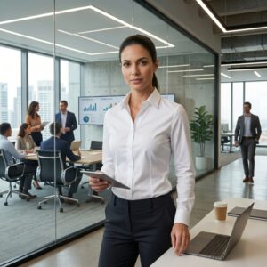 Camisa social feminina profissional para uniforme